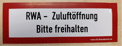 Aufkleber: RWA-Zuluftöffnung