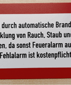 Schild: Gebäude Brandmelder überwacht