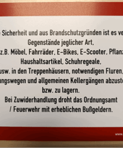Schild: Sicherheitsschild Lagerung Gegenstände jeglicher Art